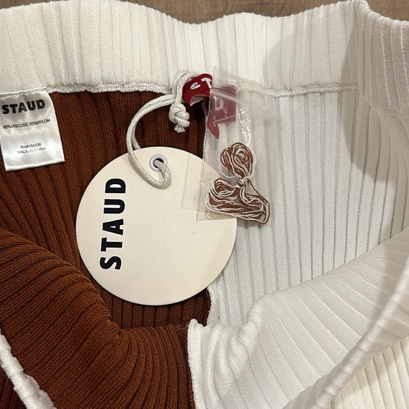 Staud Maki Rib-Knit Colorblock Bike Shorts - Picture 6 of 7